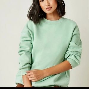 Romwe/shein pastel mint green oversized sweatshirt